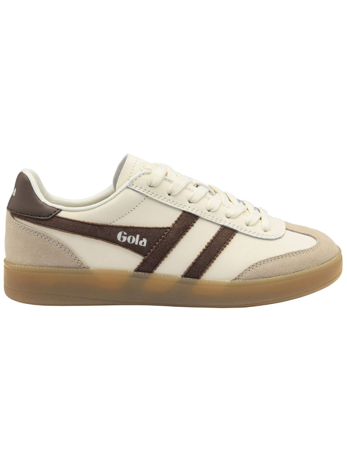 Gola Viper Leather Retro Sneakers in Off White/Bone/Otter/Gum