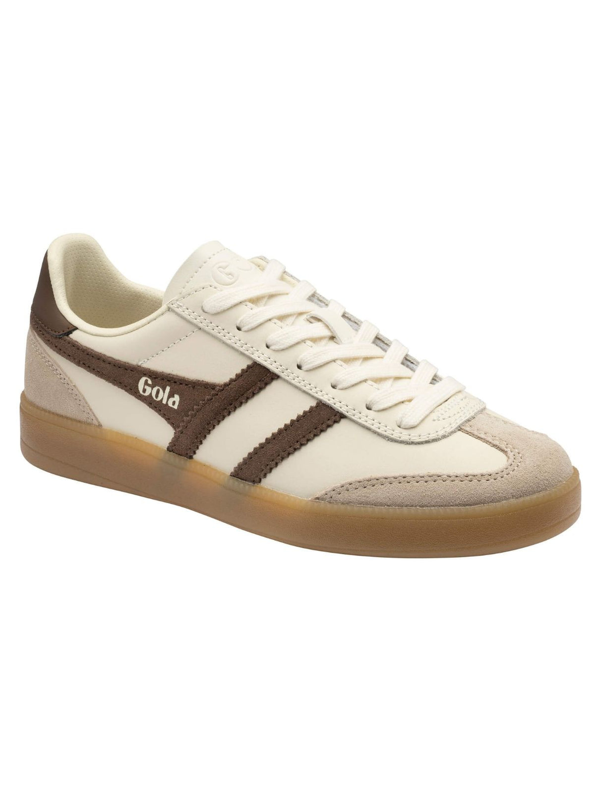 Gola Viper Leather Retro Sneakers in Off White/Bone/Otter/Gum
