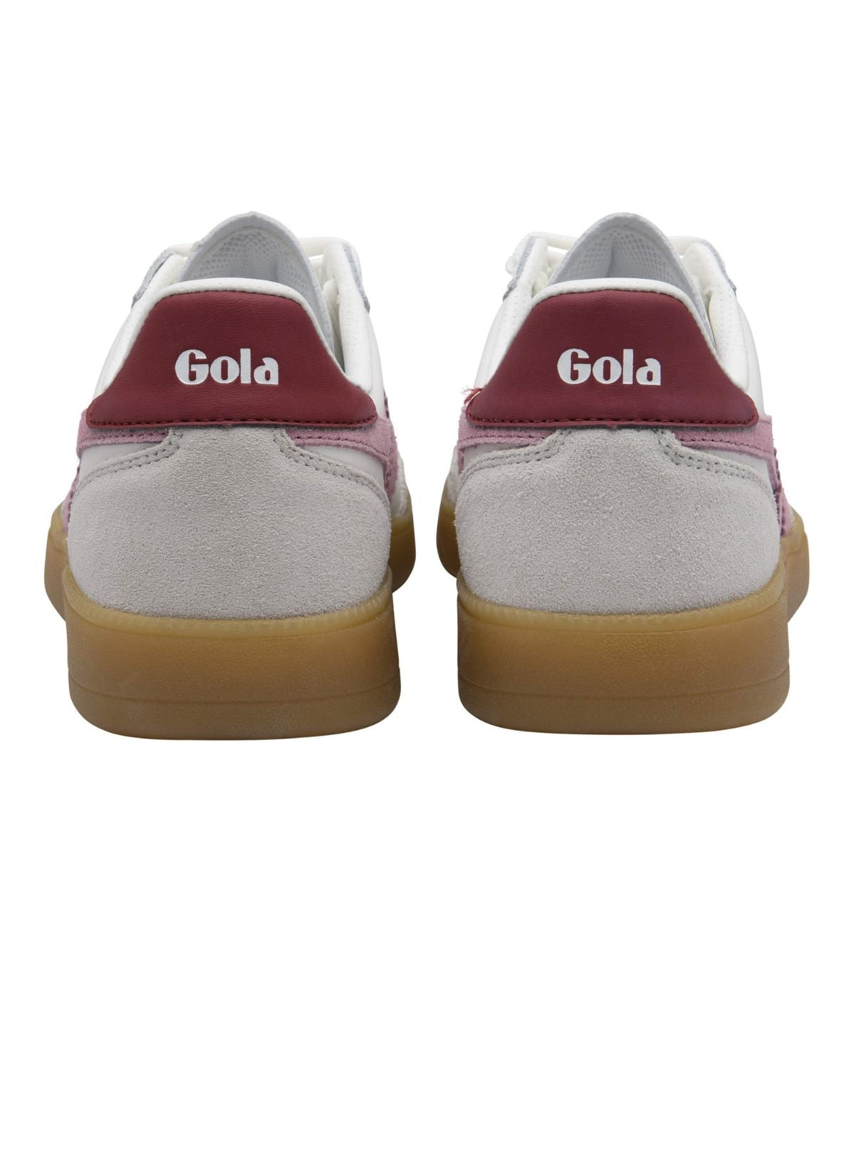 Gola Viper Leather Sneaker in White/Candy/Deep Red/Gum