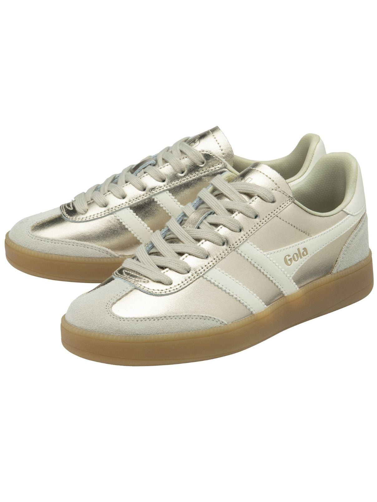 Gola Viper Metallic Sneakers in Gold/Off White/Gum