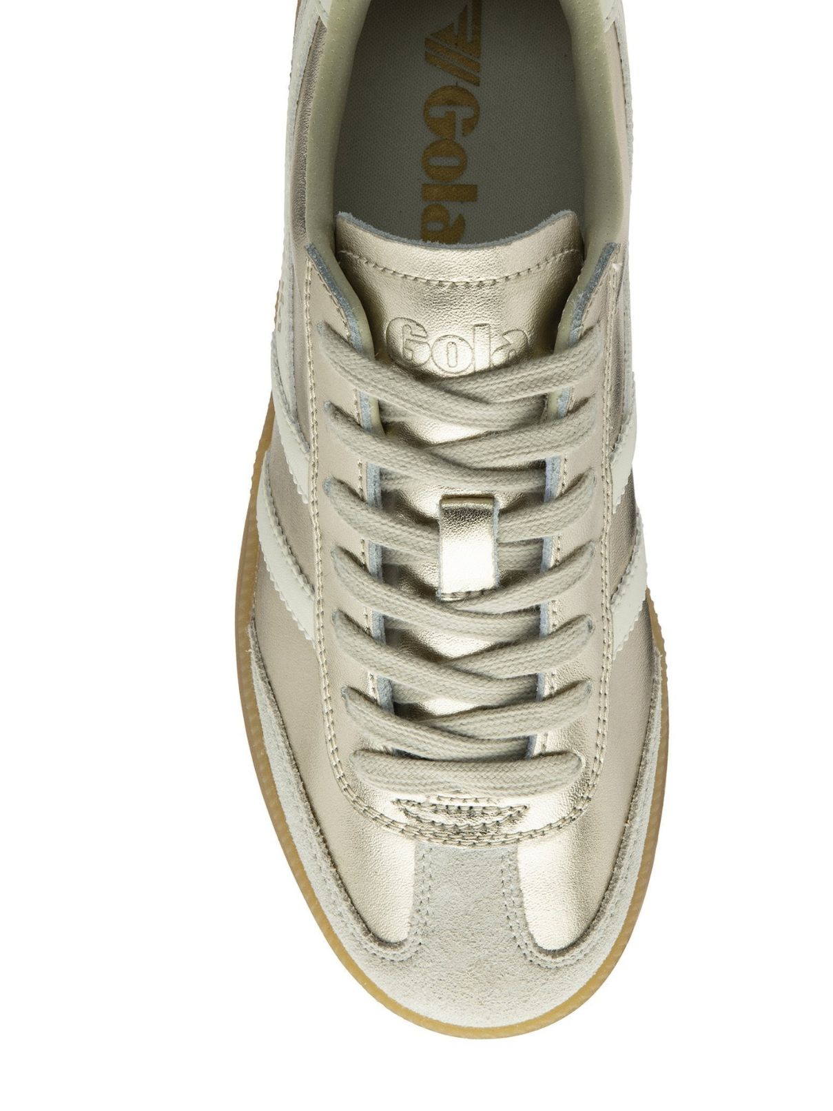 Gola Viper Metallic Sneakers in Gold/Off White/Gum