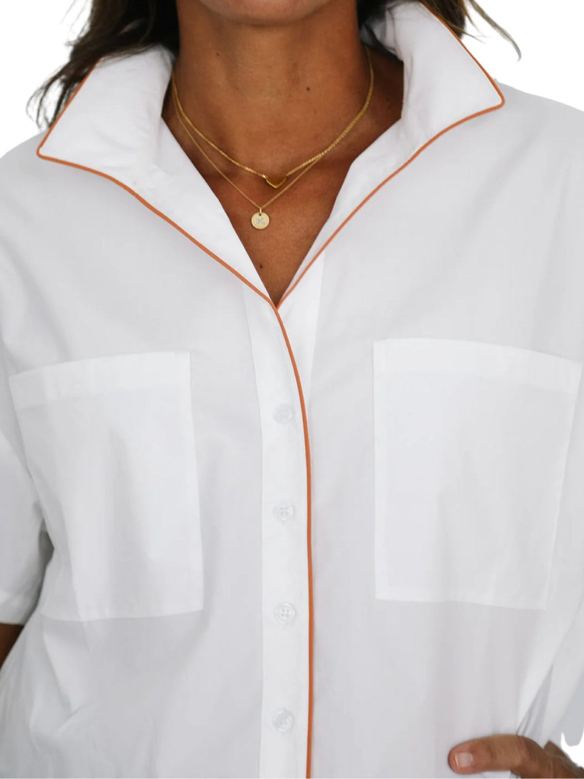 Heidi Houston Piper Cotton Top in Burnt Orange