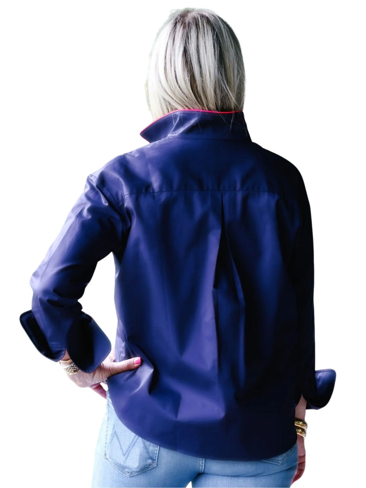 Heidi Houston Piper Cotton Top in Navy & Pink
