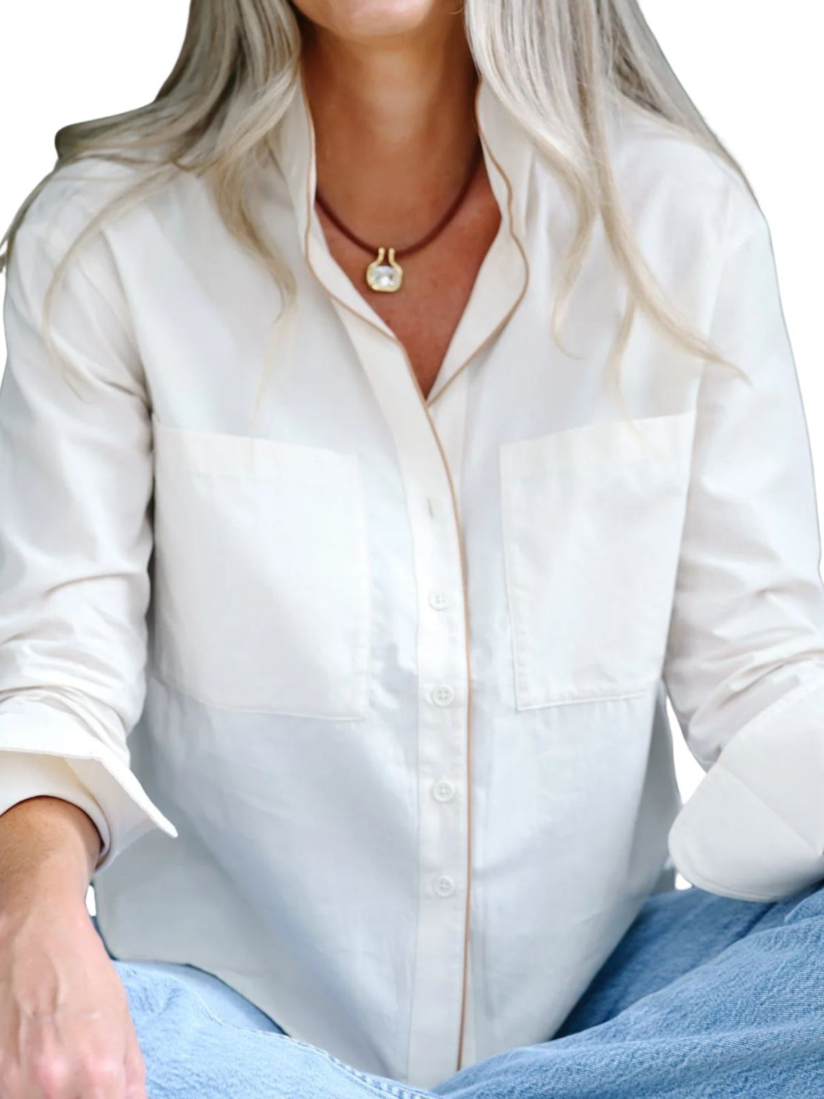 Heidi Houston Piper Cotton Top in Oak