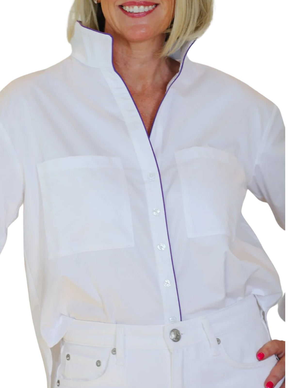 Heidi Houston Piper Cotton Top in Purple