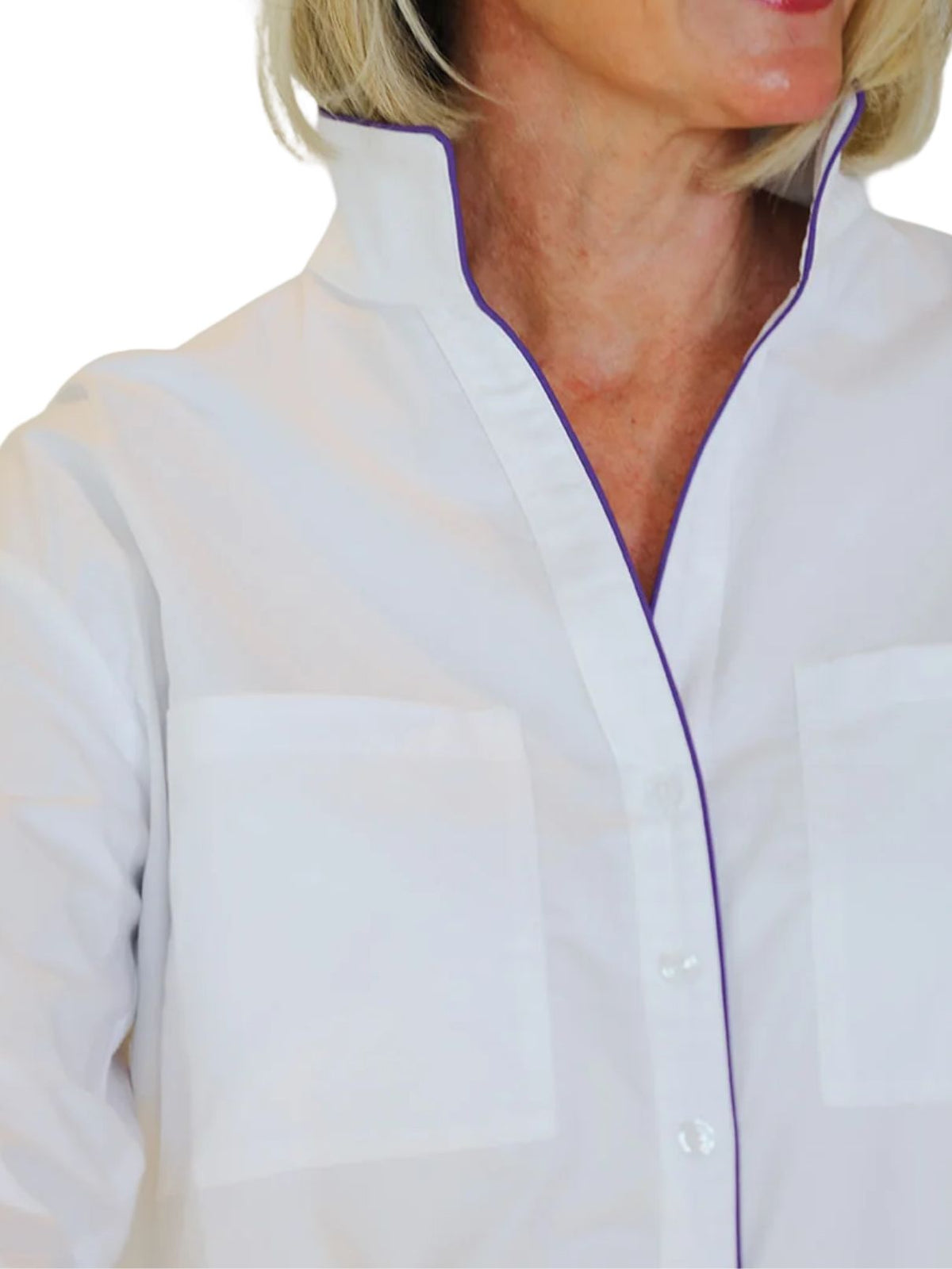 Heidi Houston Piper Cotton Top in Purple