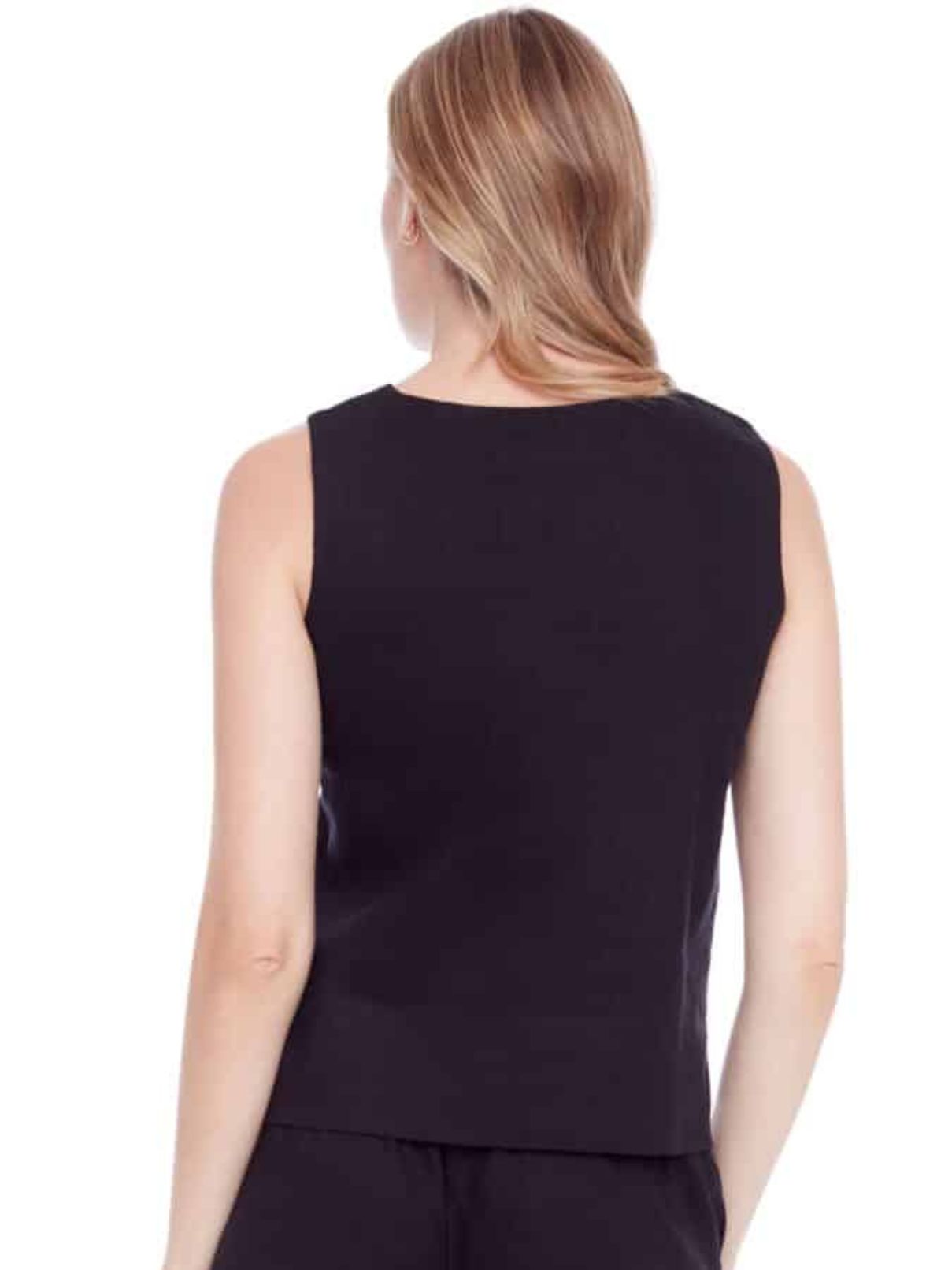 I Love Tyler Madison Lila Sleeveless Linen Top in Black