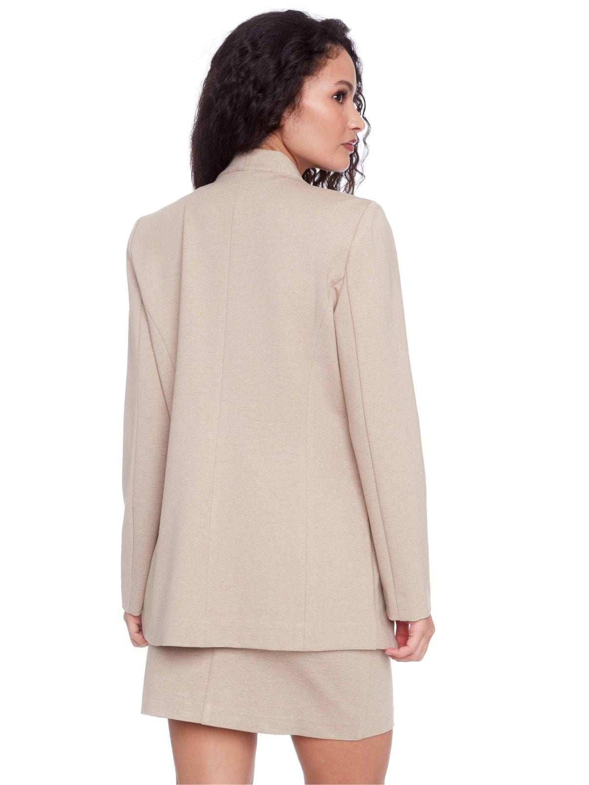 I Love Tyler Madison Nevada Ponte Blazer in Oatmeal