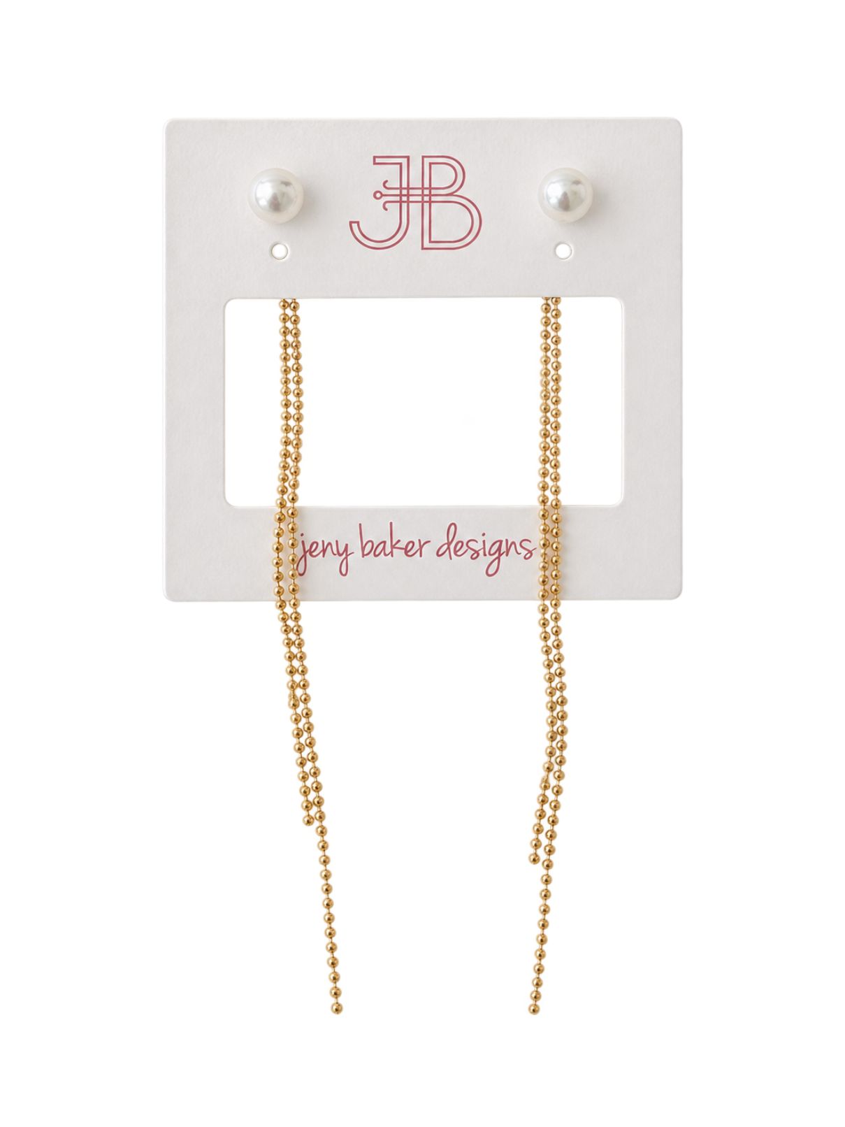 Jeny Baker Designs Pearl Chain Studs