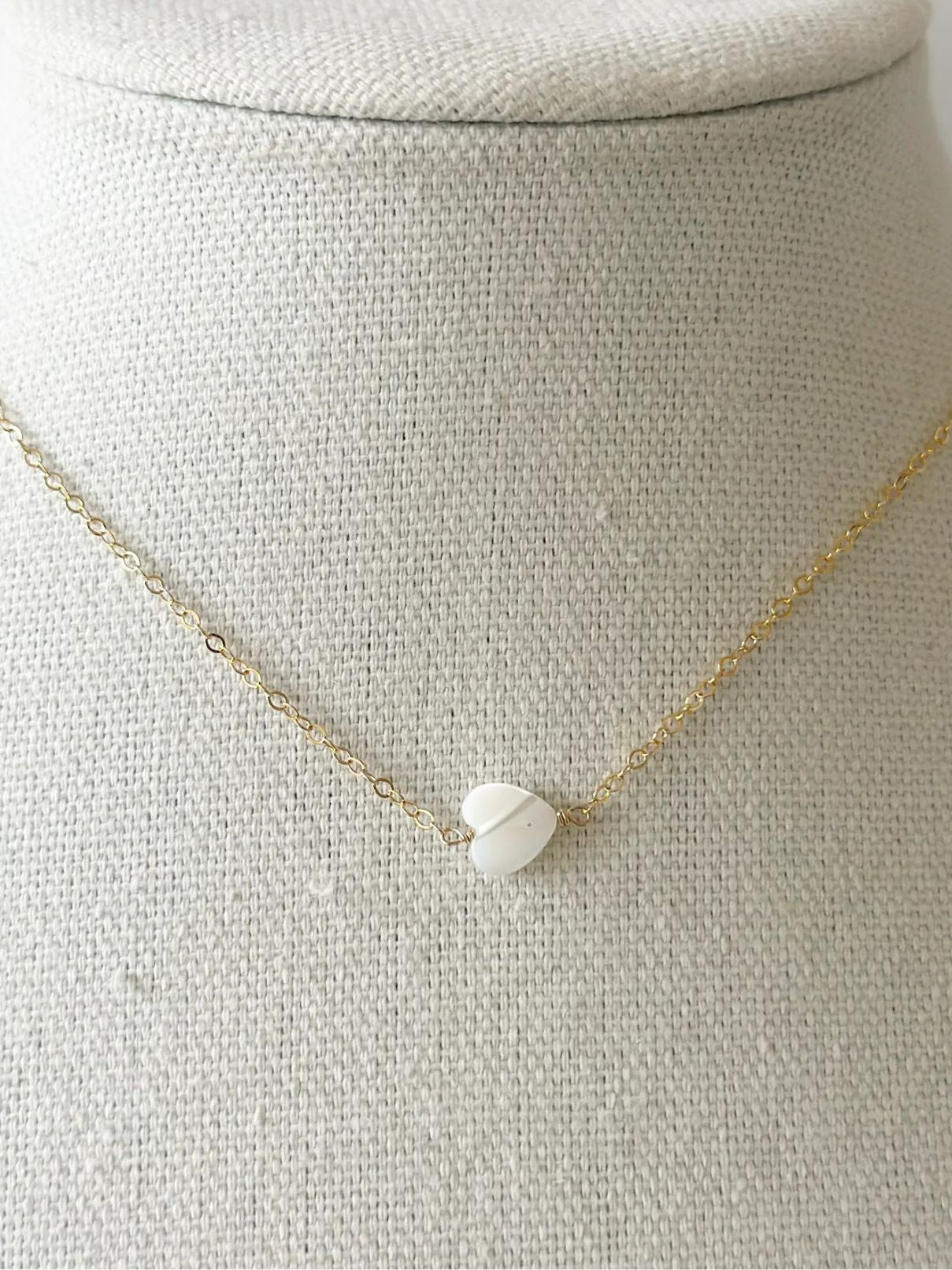 Jeny Baker Large Sweetheart Necklace in White