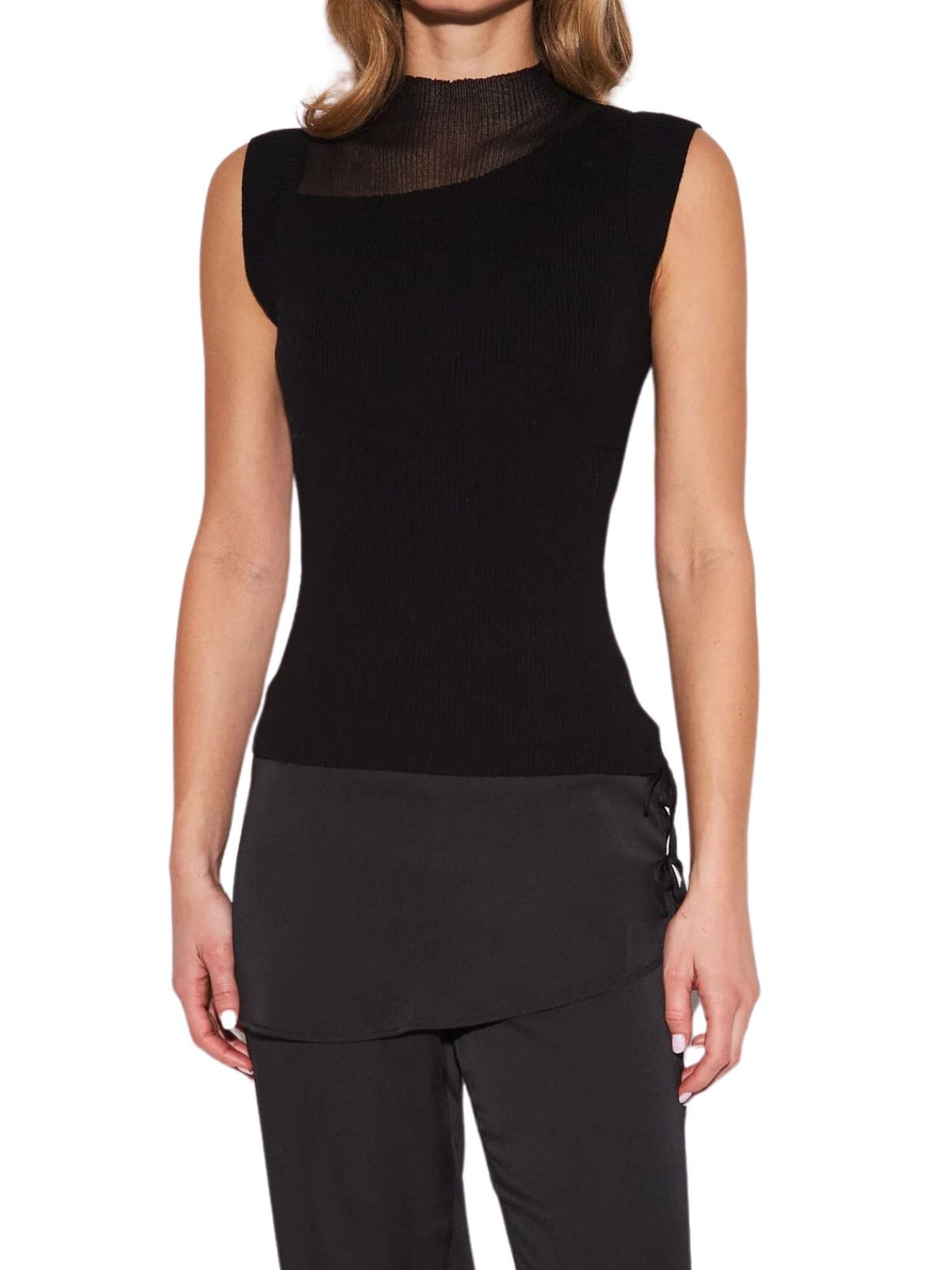 John + Jenn Gigi Sleeveless Top in Caviar