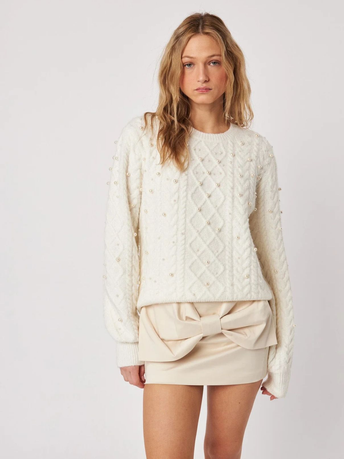 John & Jenn Lux Pearly Cable Sweater