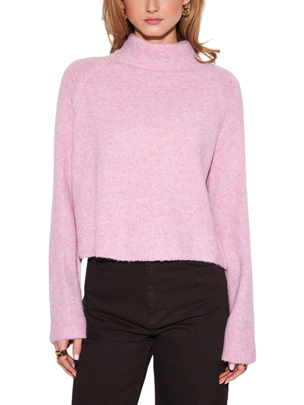 John + Jenn Oliver Mockneck Sweater in Petal Pink