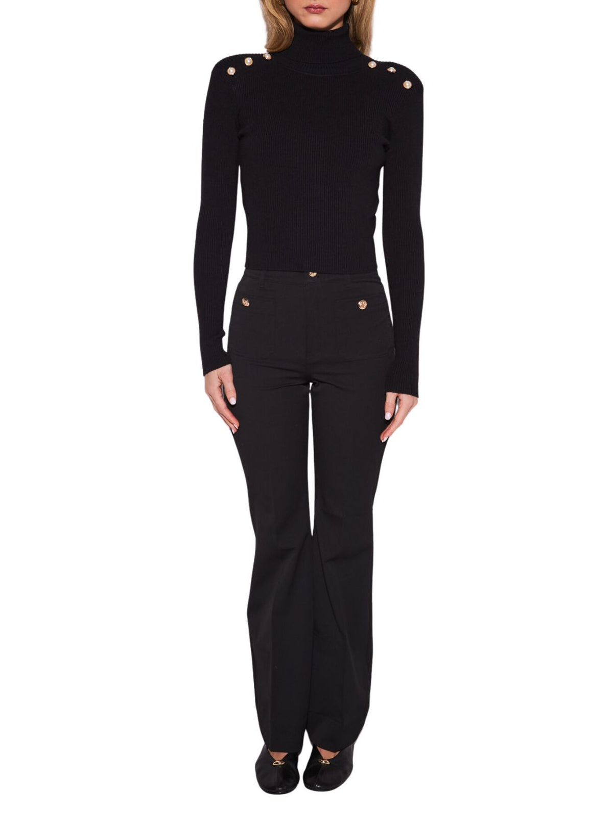 John + Jenn Raven Turtleneck Sweater in Caviar