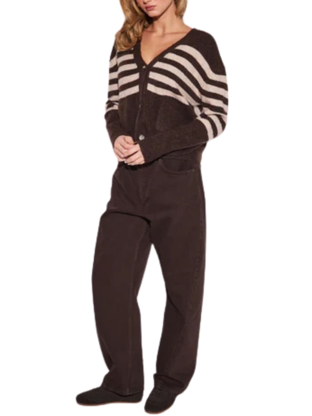 John + Jenn Stanley Cardigan in Coffeehouse
