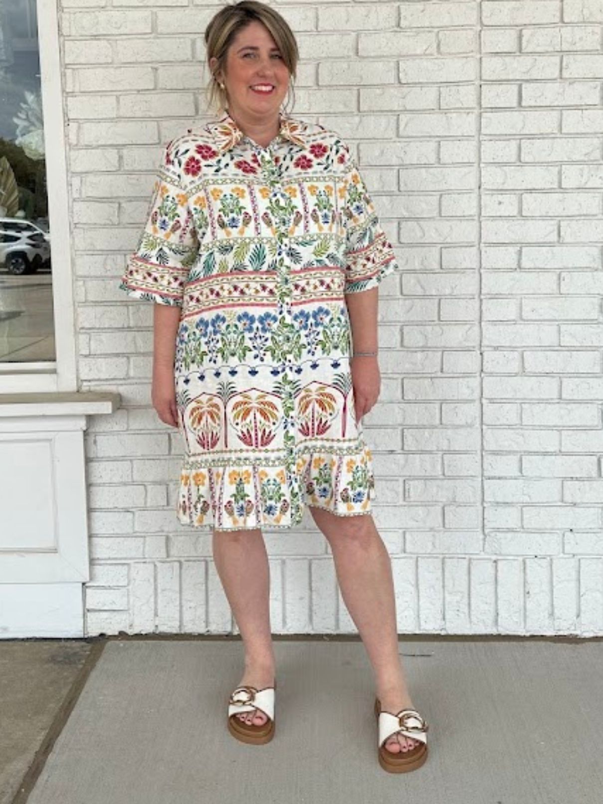 Johnny Was Ruffle Shirt Dress