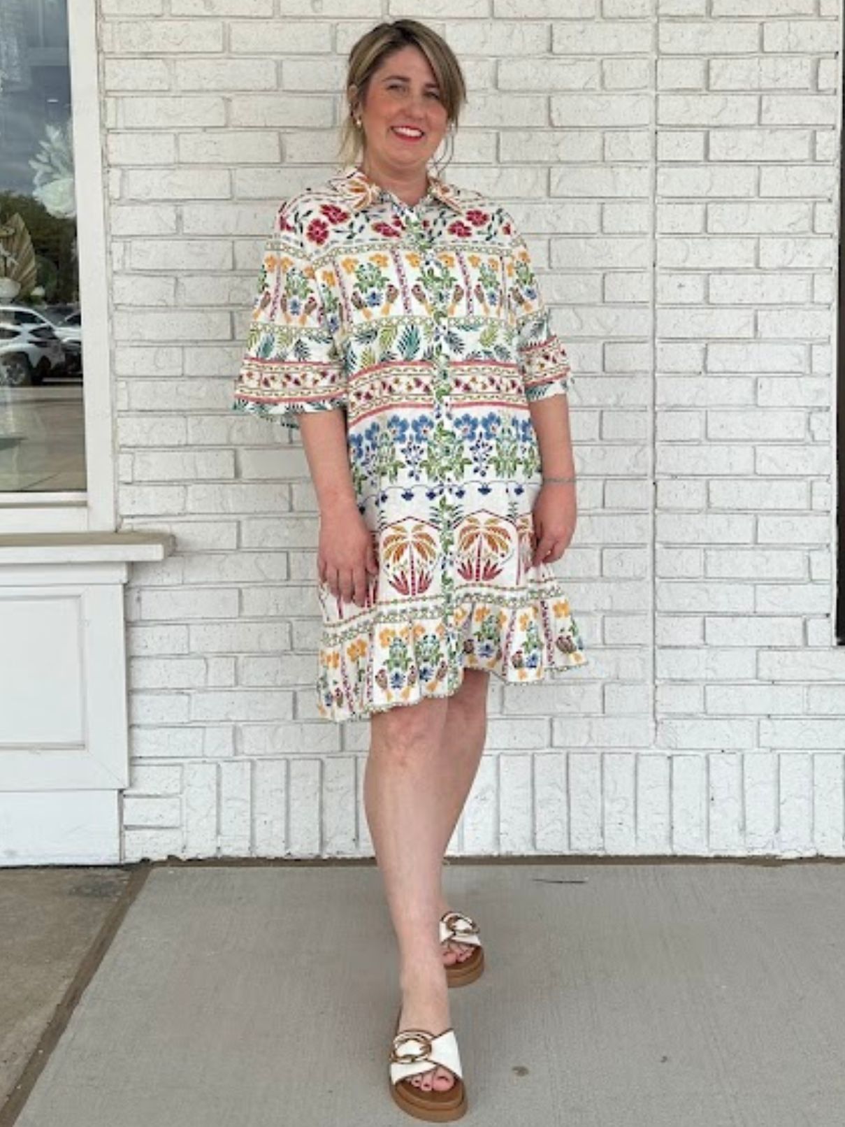 Johnny Was Ruffle Shirt Dress