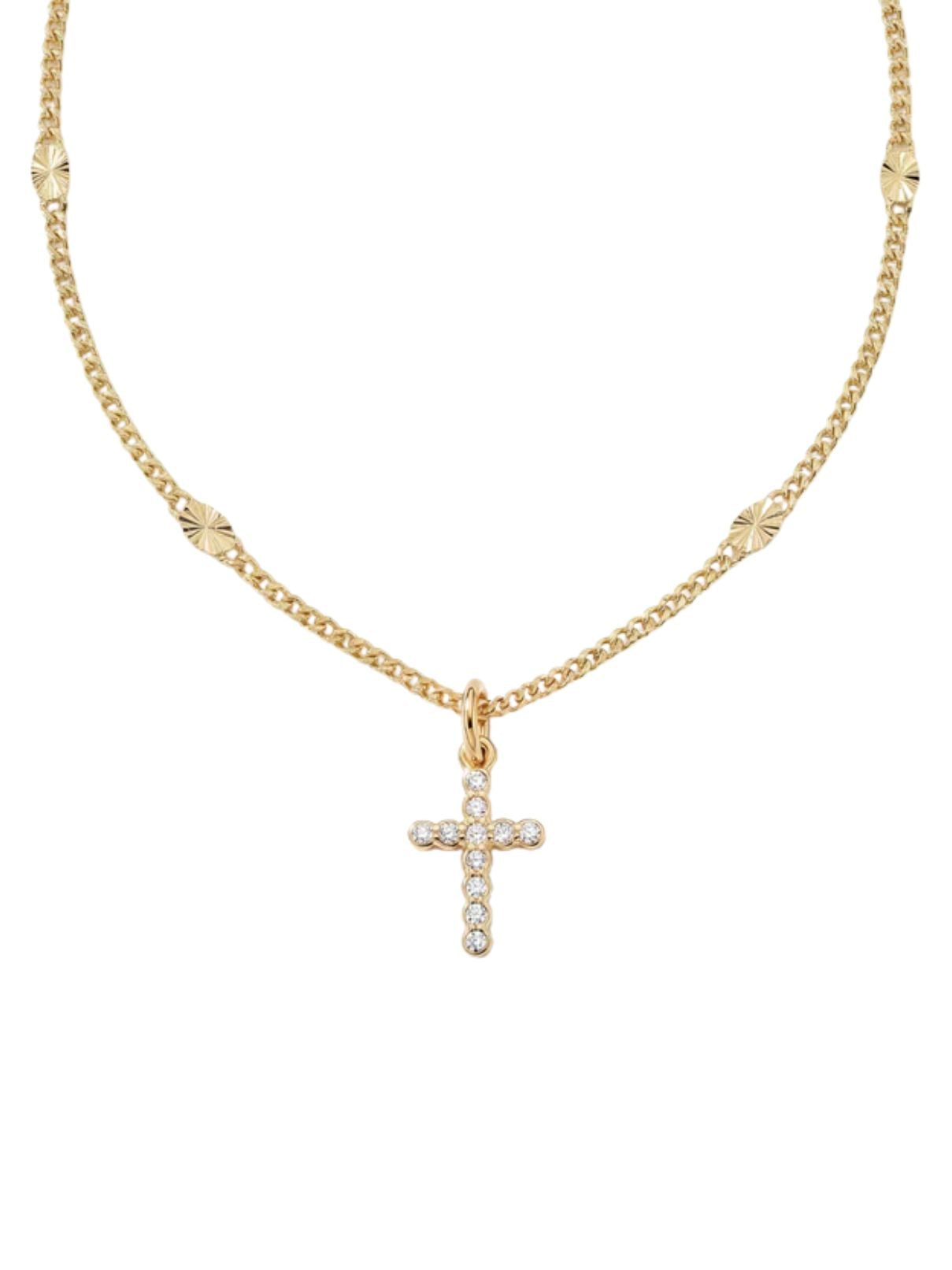 Joy Dravecky Frankie Mini Cross Necklace Gold