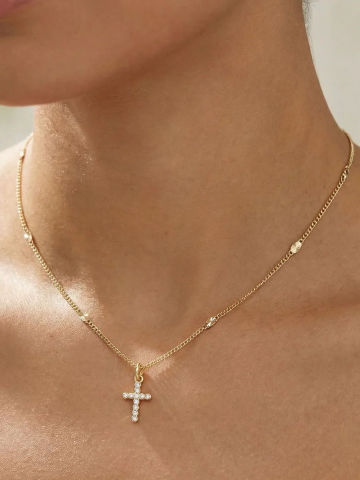 Joy Dravecky Frankie Mini Cross Necklace Gold