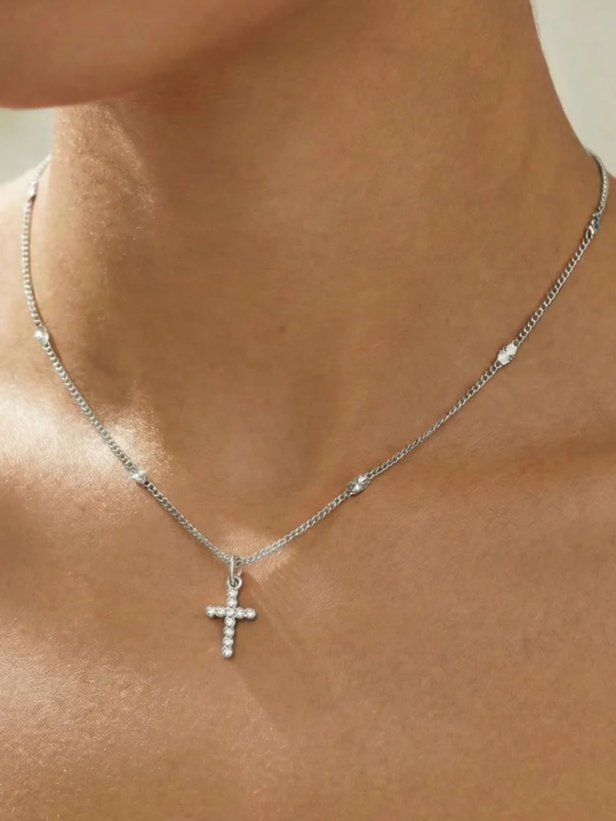 Joy Dravecky Frankie Mini Cross Necklace in Silver