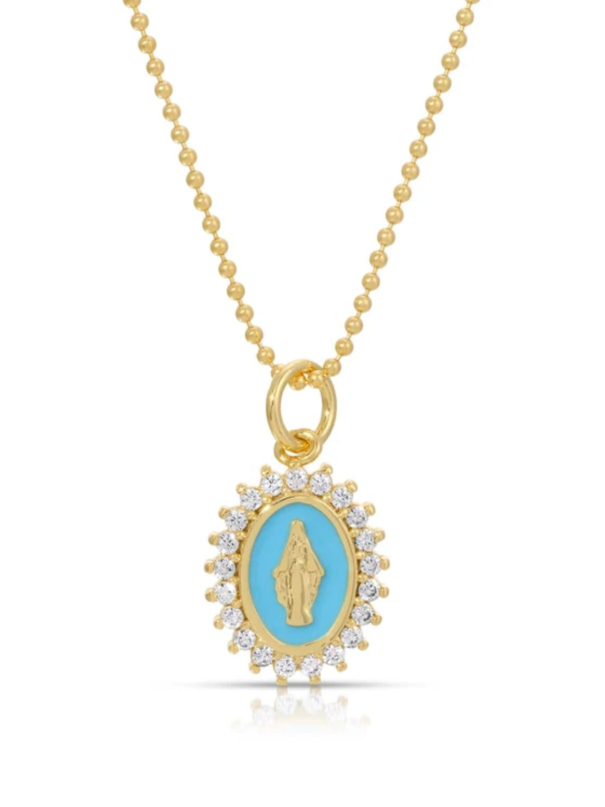 Joy Dravecky Mini Lady Lourdes Necklace in Aqua