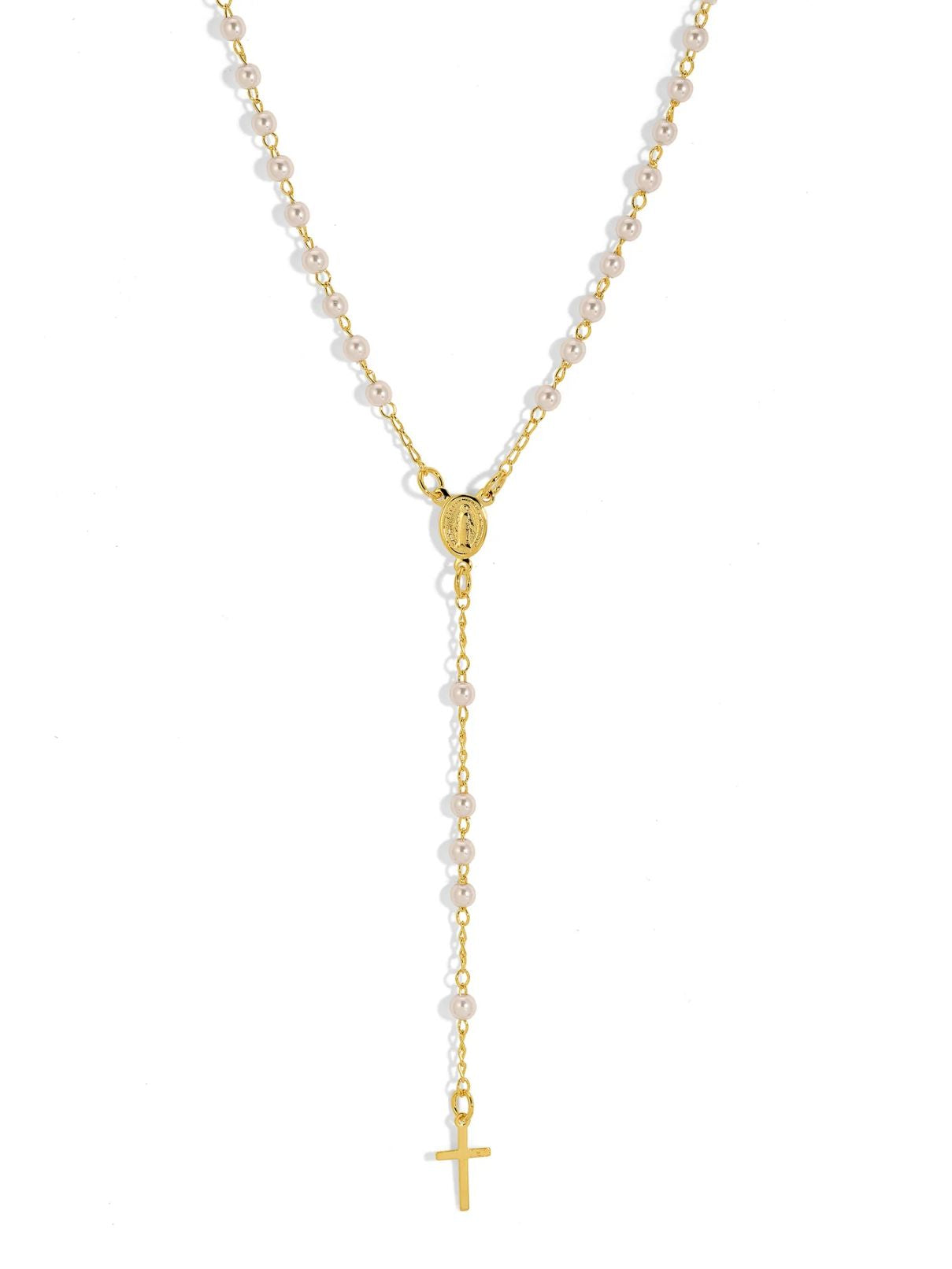 Joy Dravecky Pearl Rosary Necklace