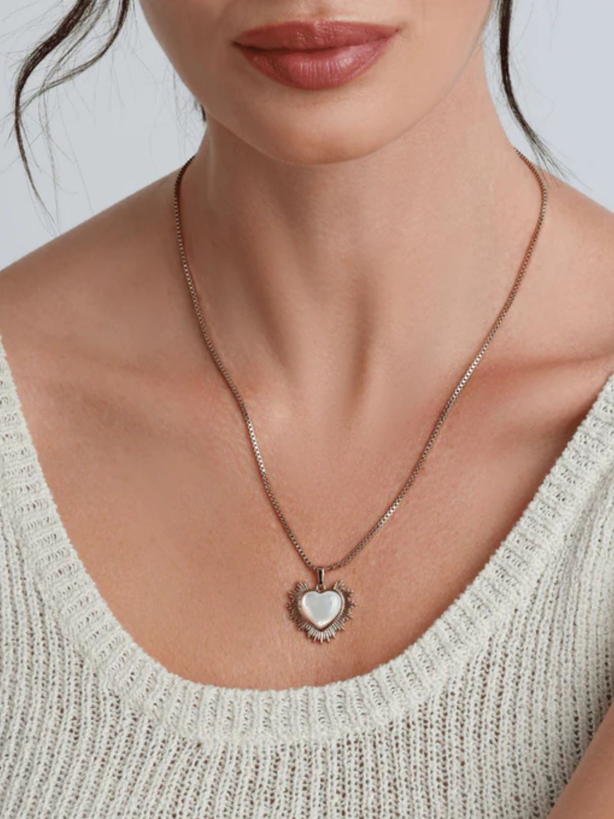 Joy Dravecky Sacred Heart Pearl Necklace