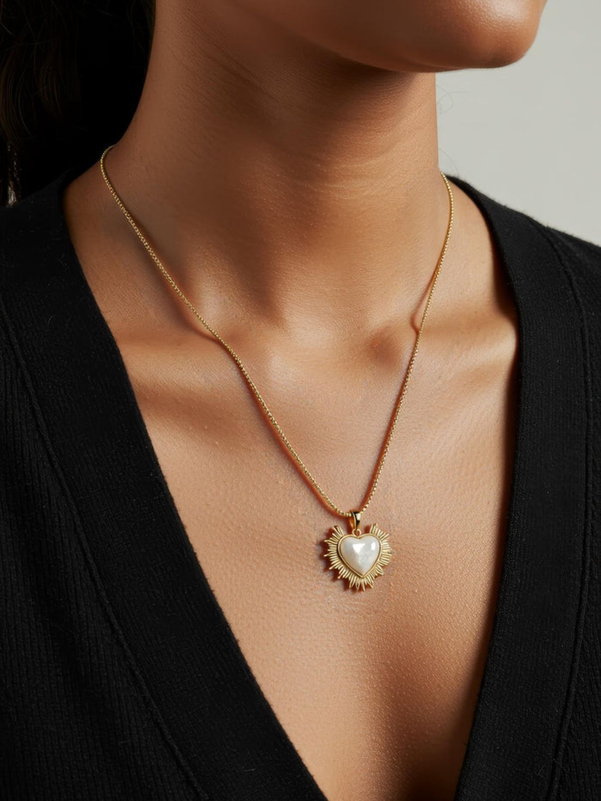 Joy Dravecky Sacred Heart Pearl Necklace