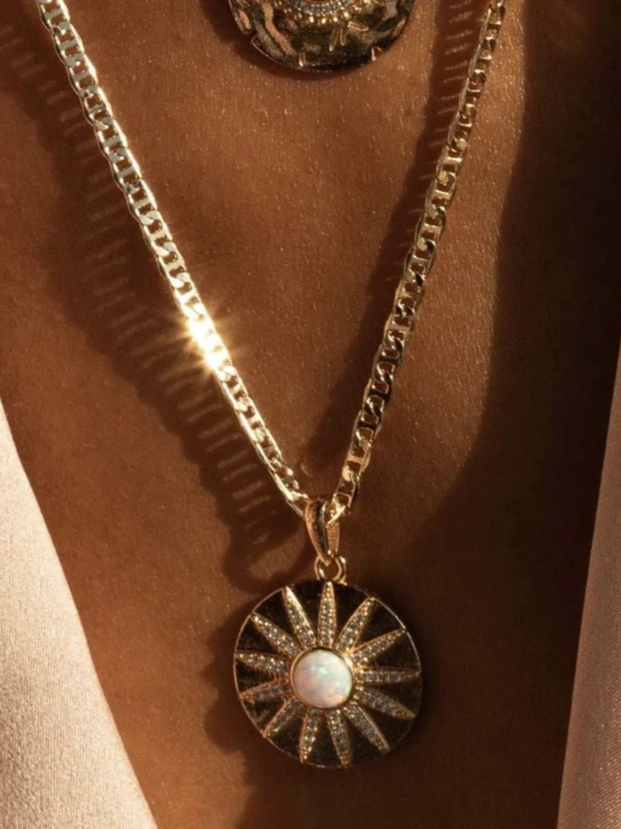 Joy Dravecky Stargazer Necklace in Gold with Opal Stone