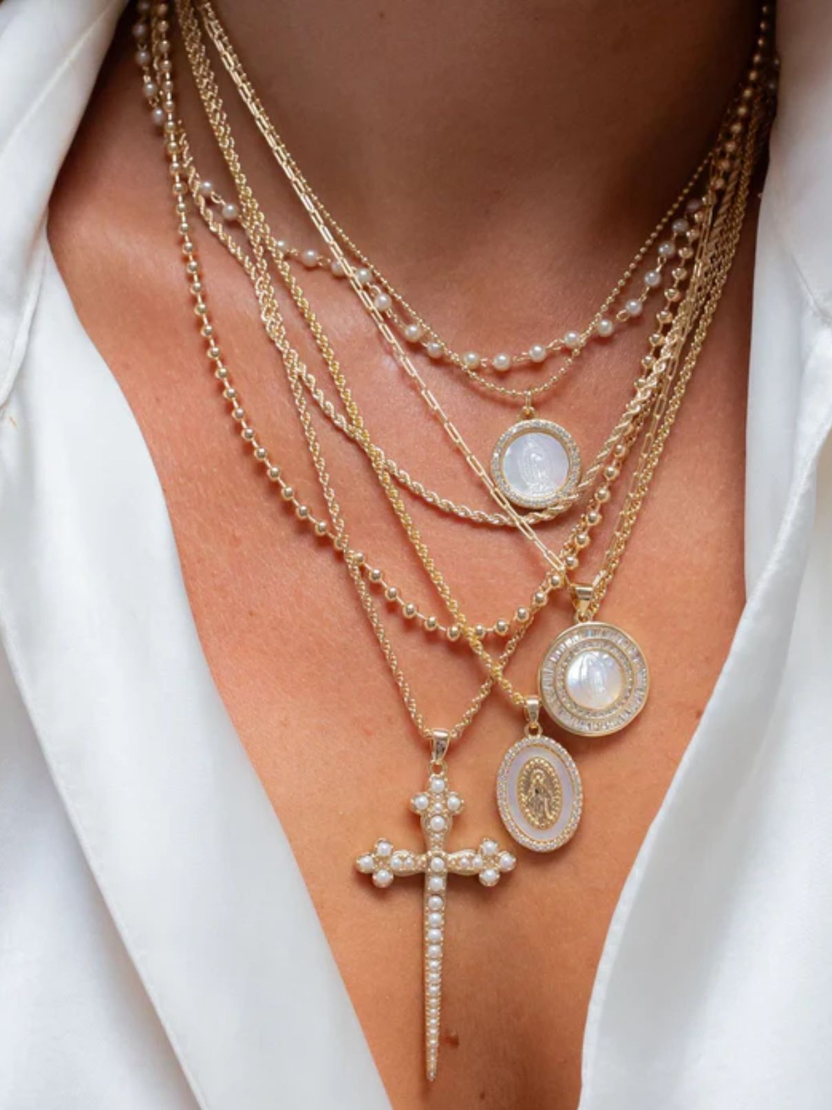 Joy Dravecky Trio Pearl Necklace