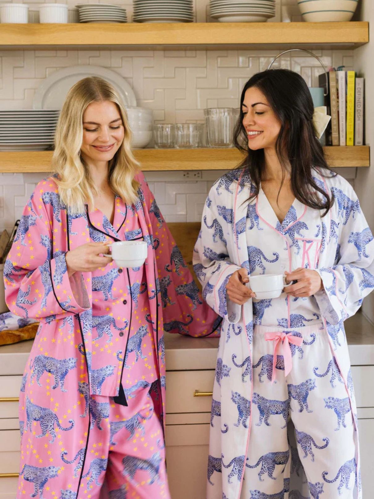 Katie Kime Cosmic Cheetah Pajama Set in Pink