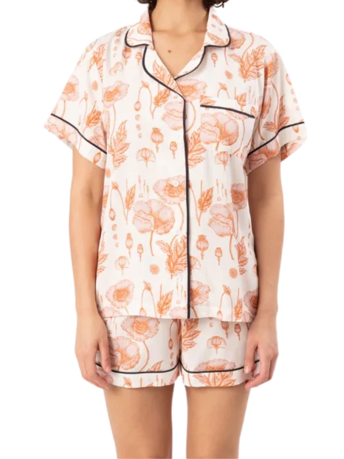 Katie Kime Poppy Pajama Shorts Set