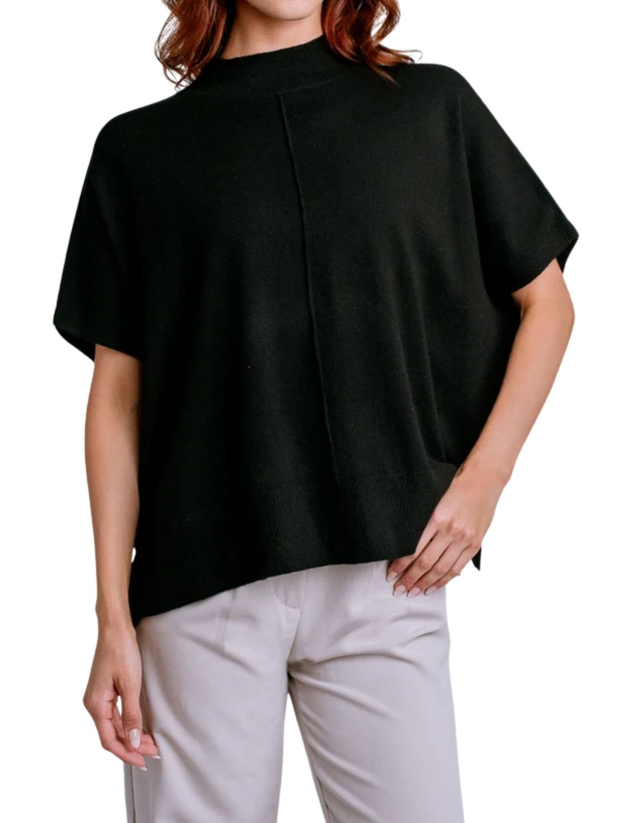 Kerisma Caroline Oversized Turtleneck Sweater Top in Black