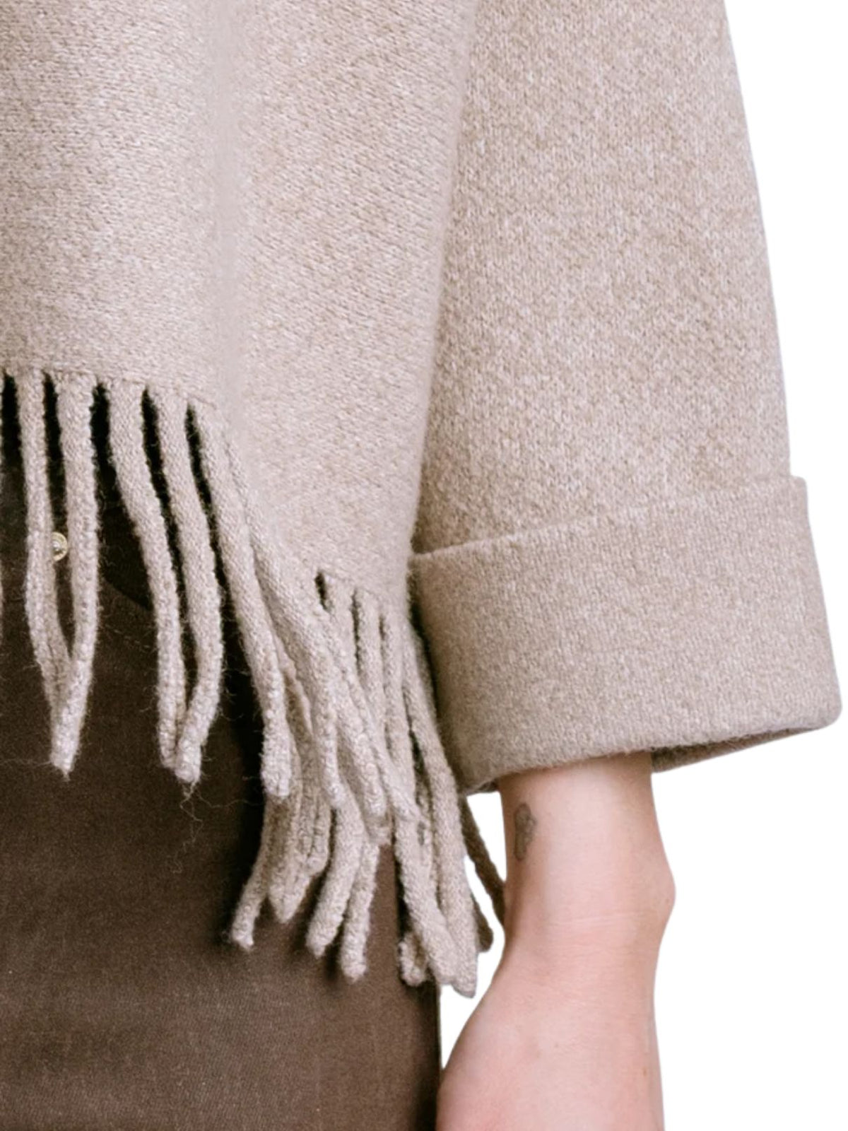 Kerisma Sachi Aja Fringe Sweater in Warm Wheat