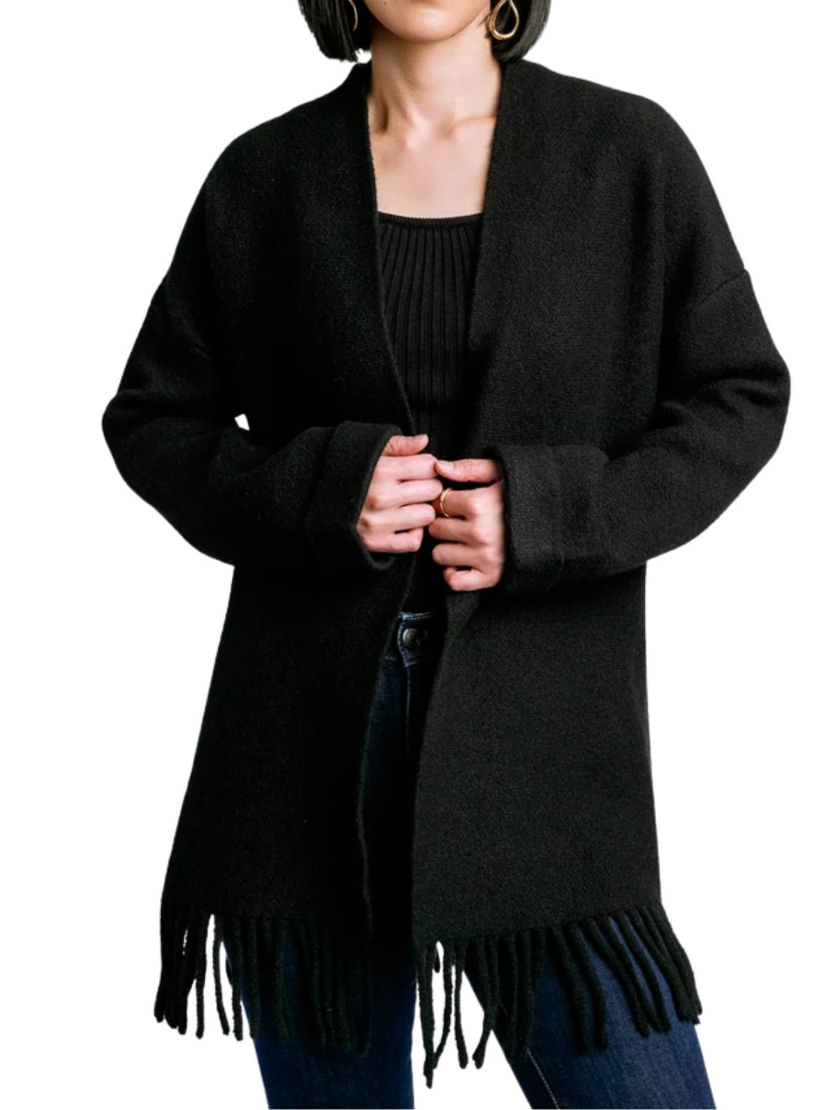 Kerisma Sachi Fringe Cardigan in Black