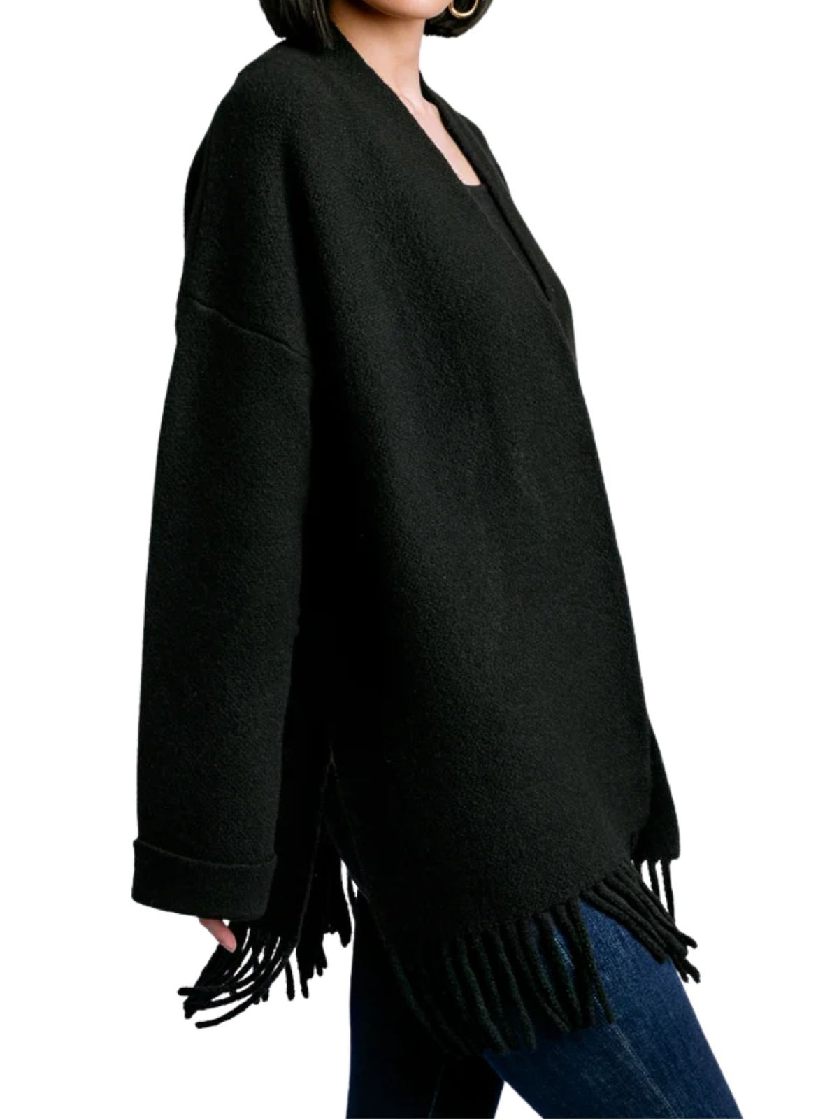 Kerisma Sachi Fringe Cardigan in Black