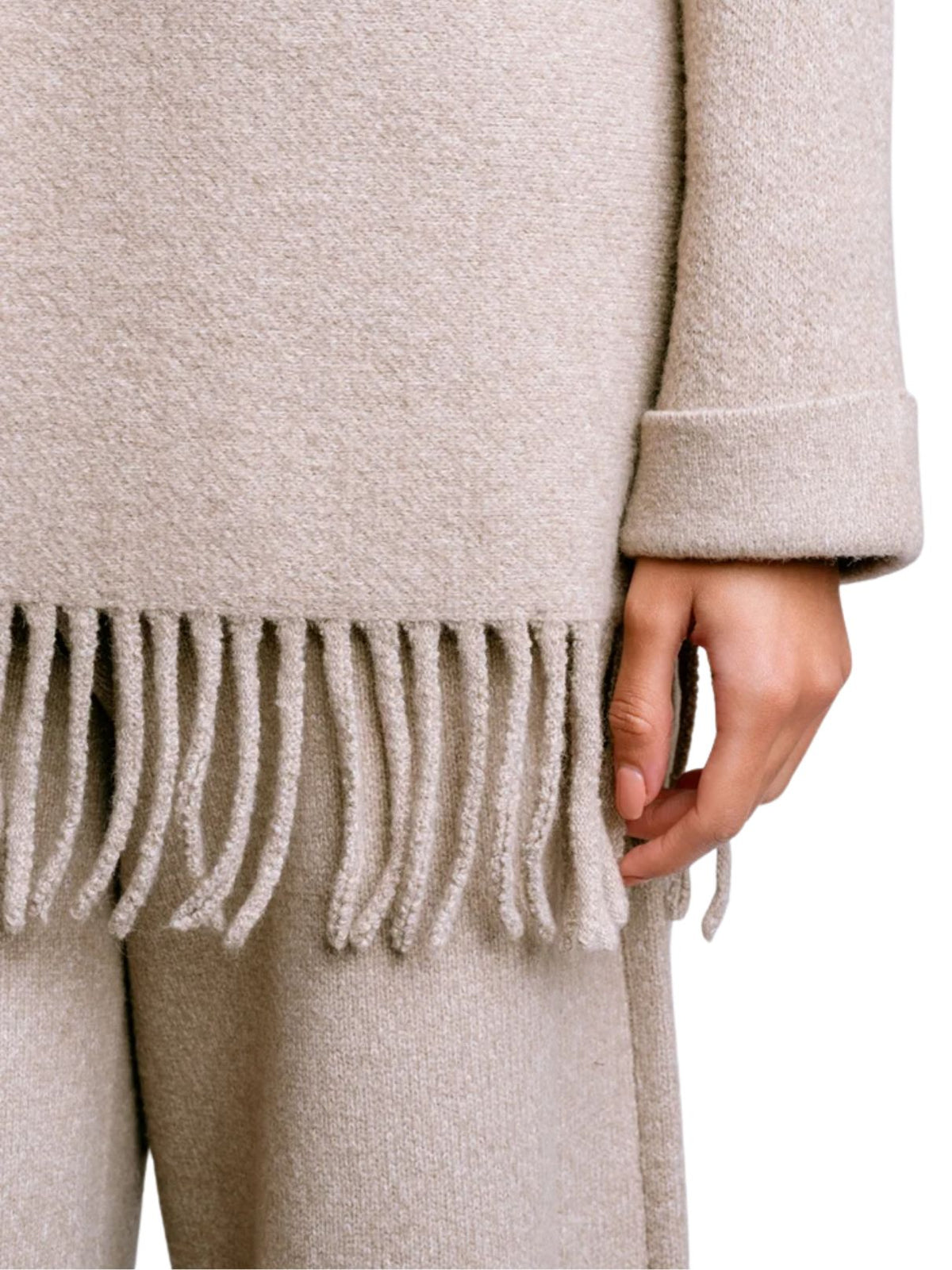 Kerisma Sachi Fringe Cardigan in Warm Wheat