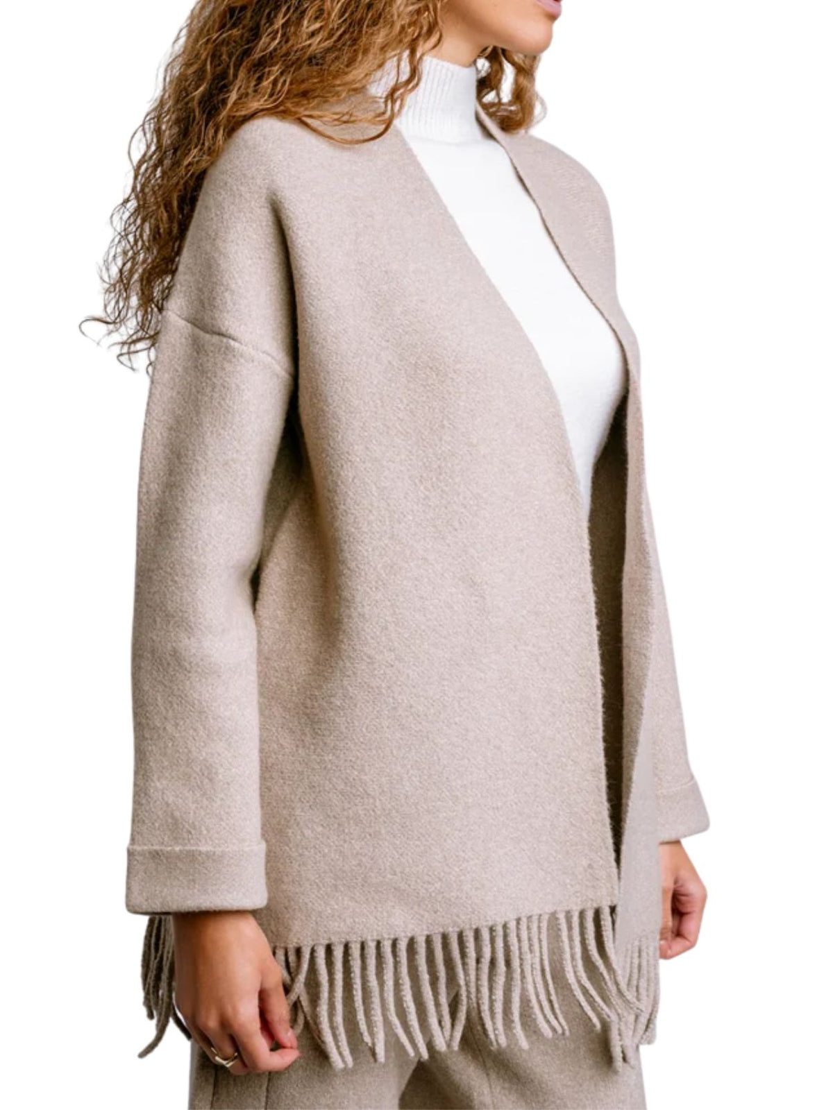 Kerisma Sachi Fringe Cardigan in Warm Wheat