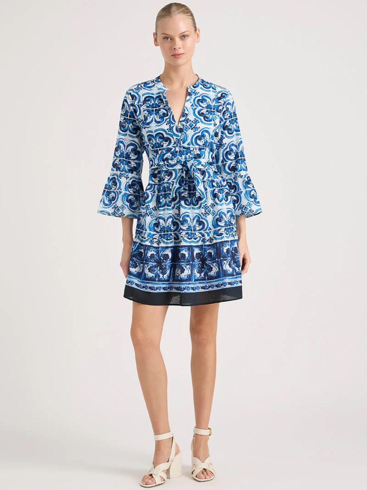Lola Australia Morocco Mini Dress in Margaret Navy