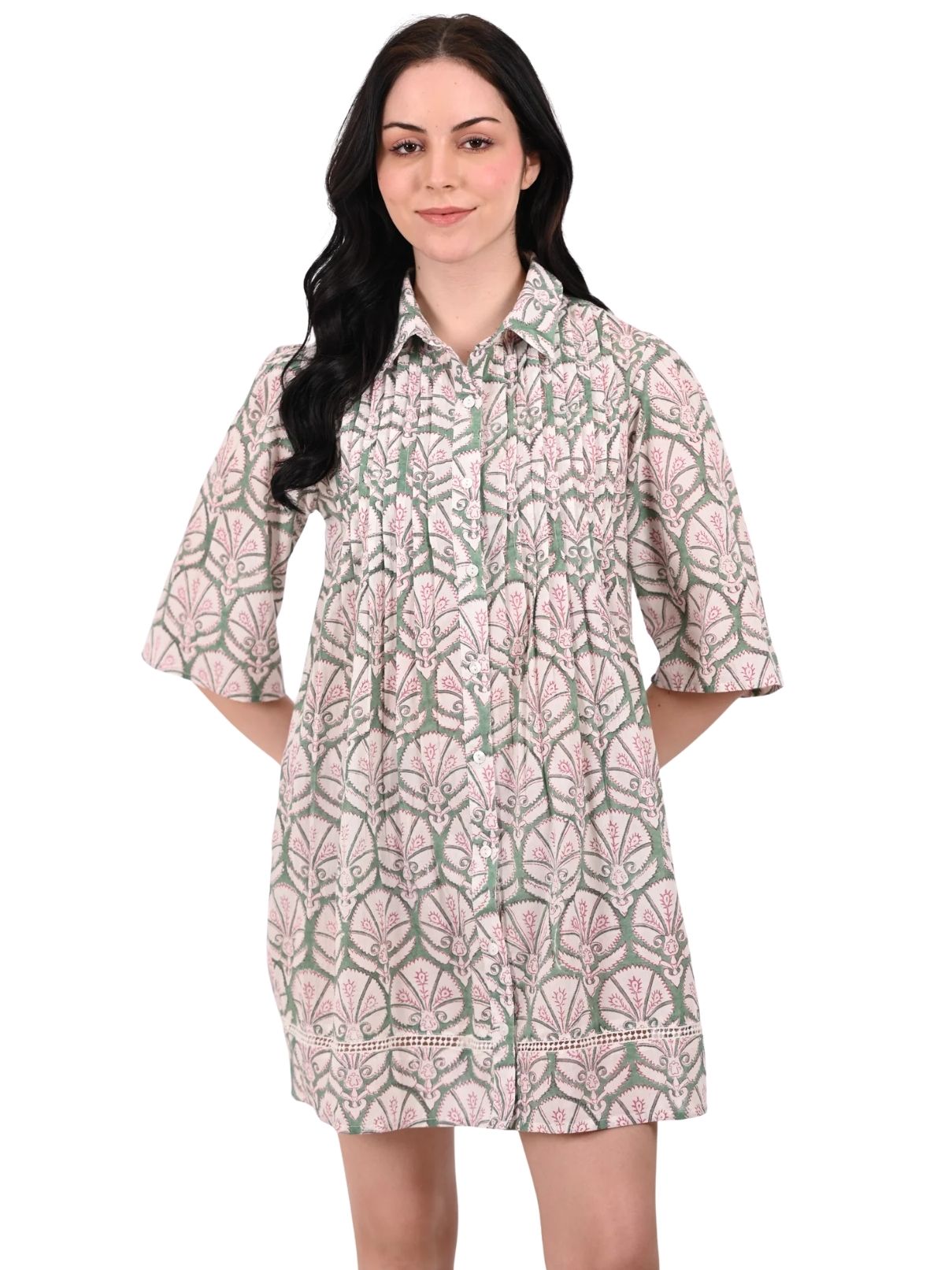 Lyda Mini Dress in Magnolia Green