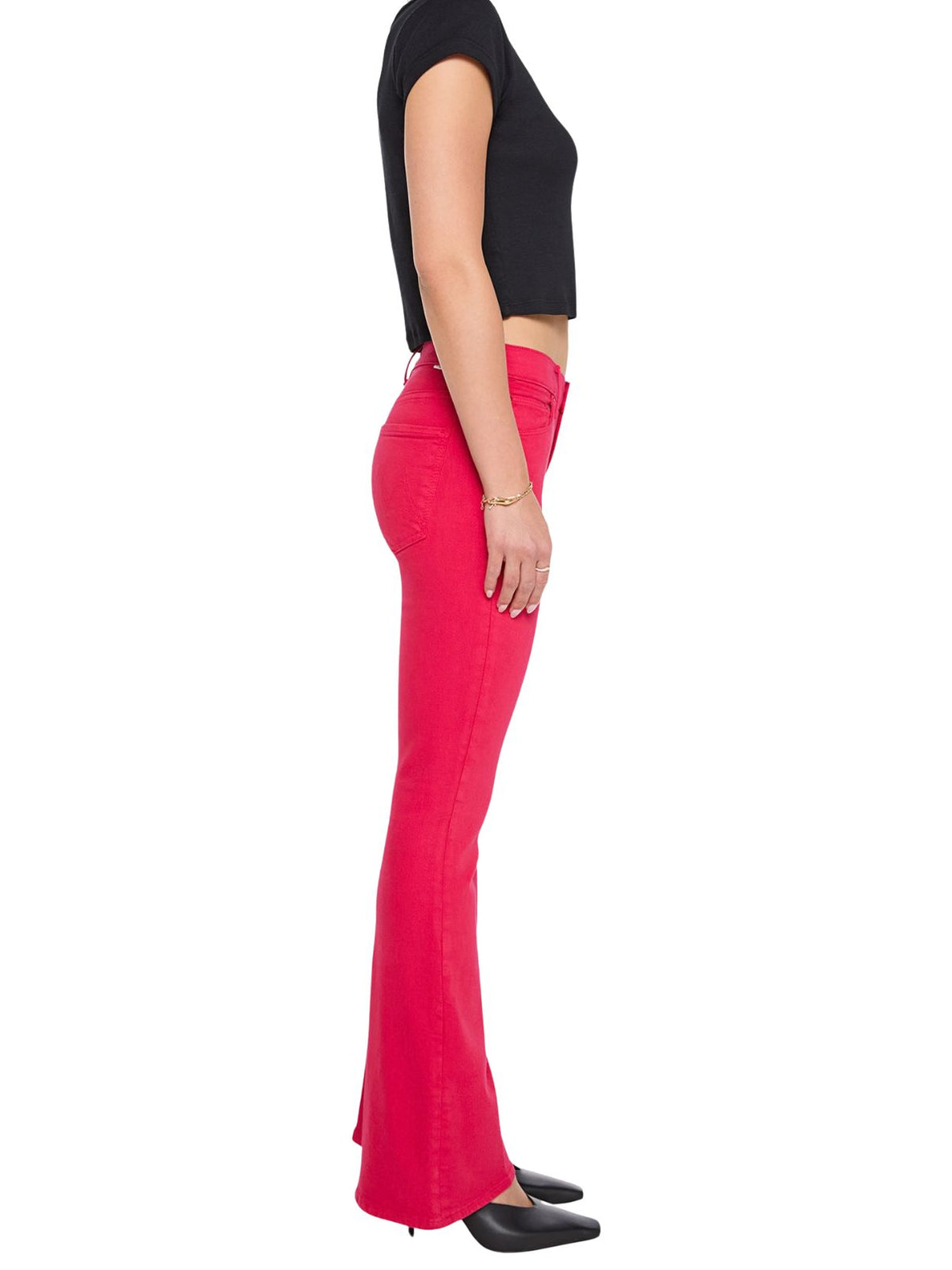 MOTHER The Weekender Flare Jeans in Virtual Pink