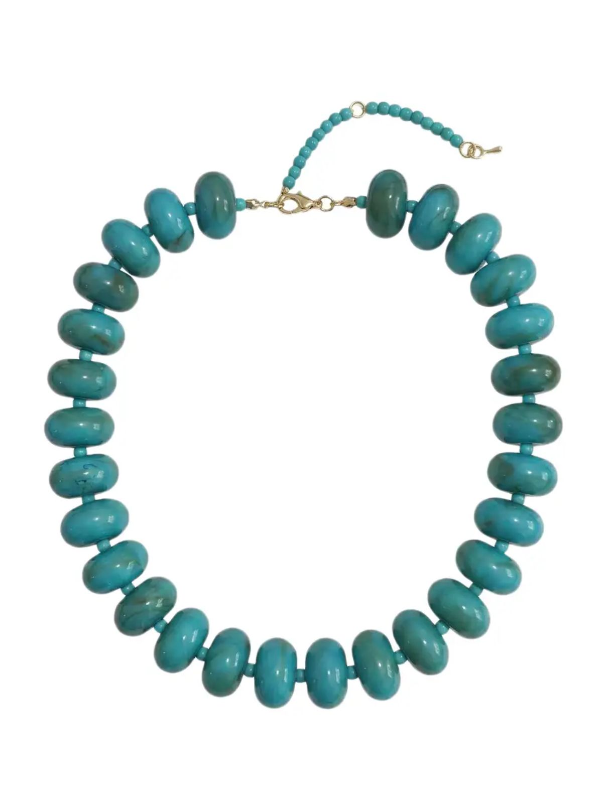 Marlan Chunky Beaded Necklace in Turquoise