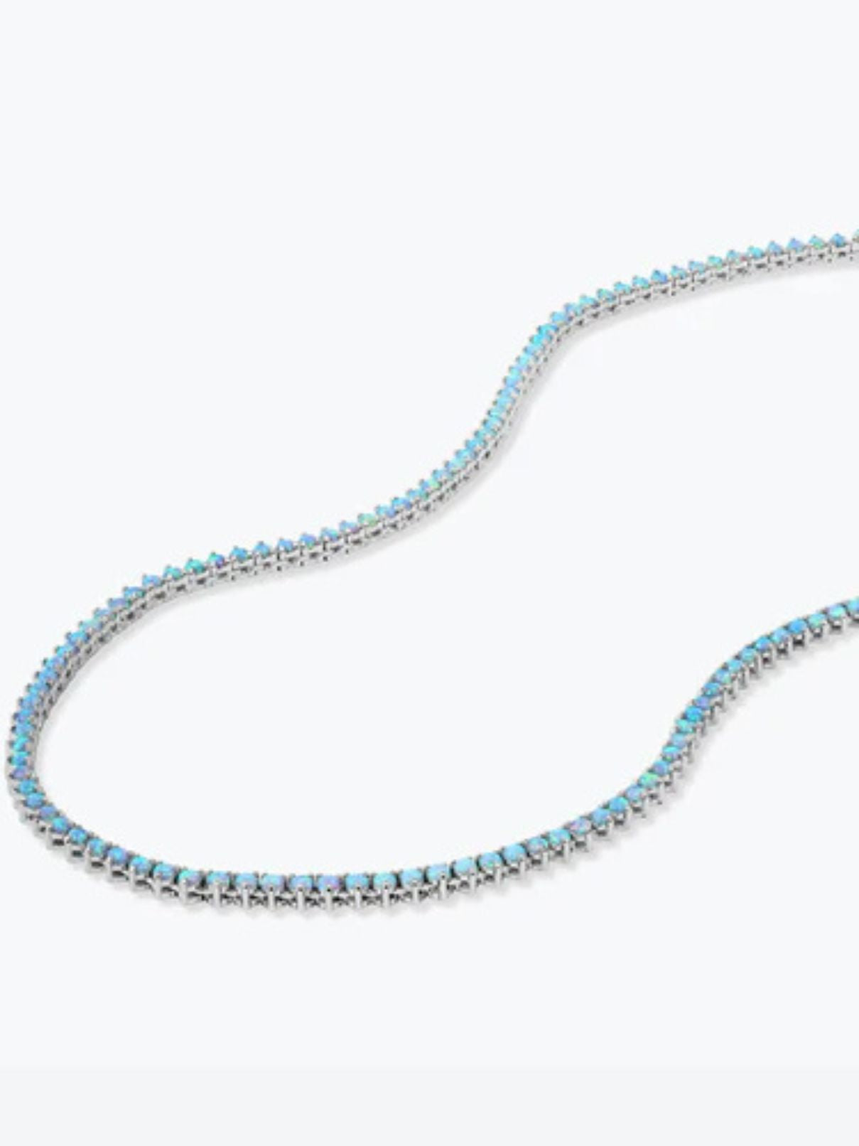 Melinda Maria 18" Not Your Basic Tennis Nk in Silver/Blue Opal