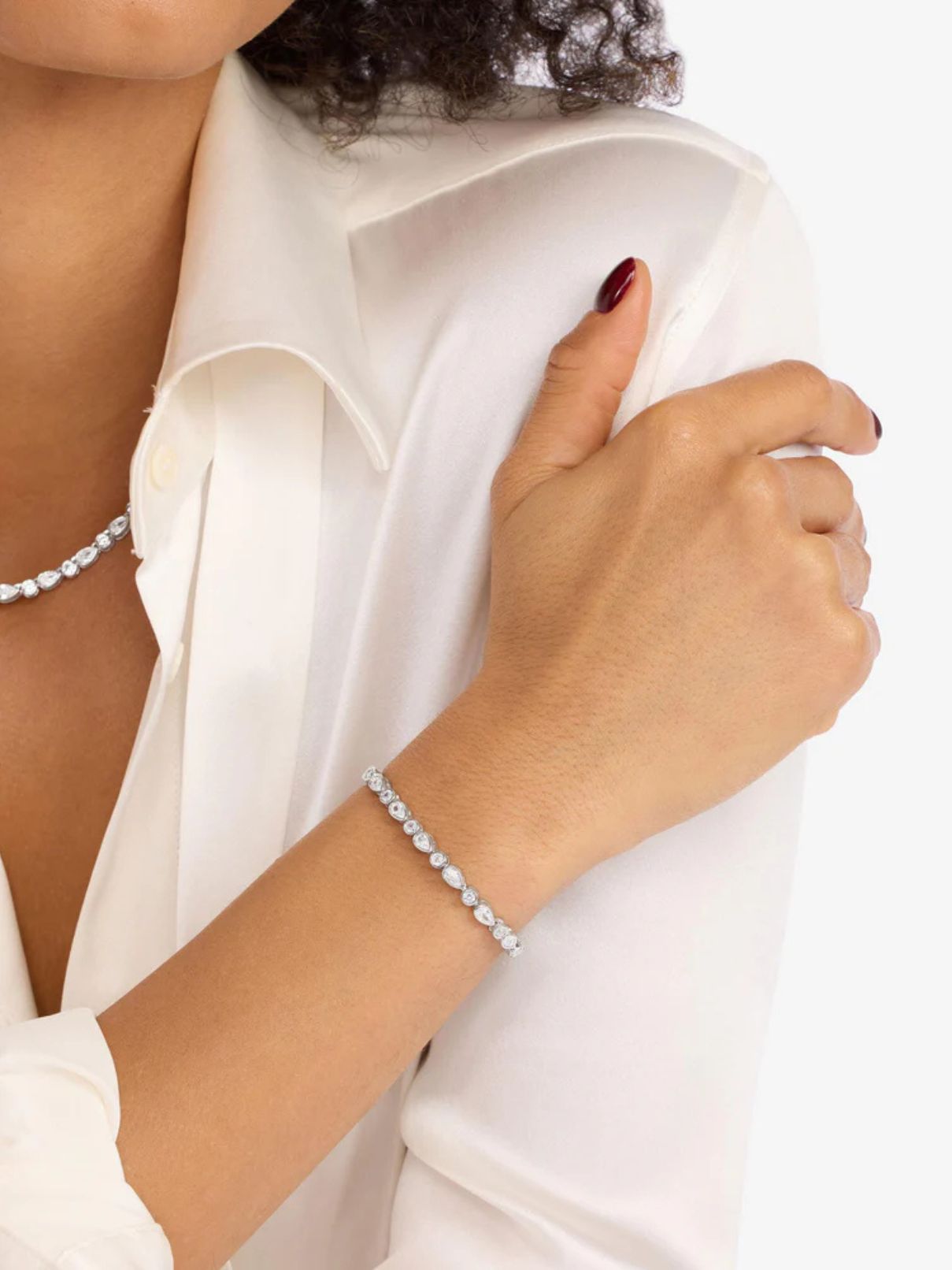 Melinda Maria 6.5" Isla Tennis Bracelet in Silver