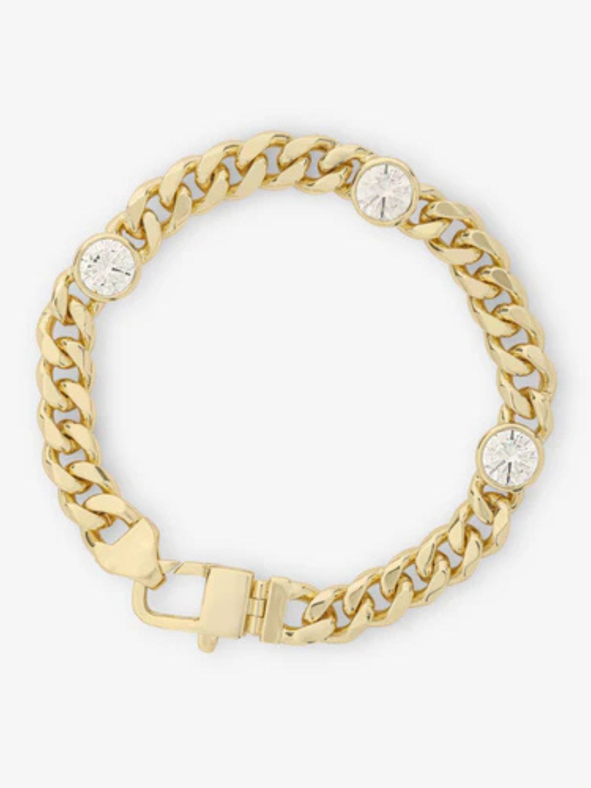 Melinda Maria 7.5" Julian Triple Diamond Bracelet in Gold