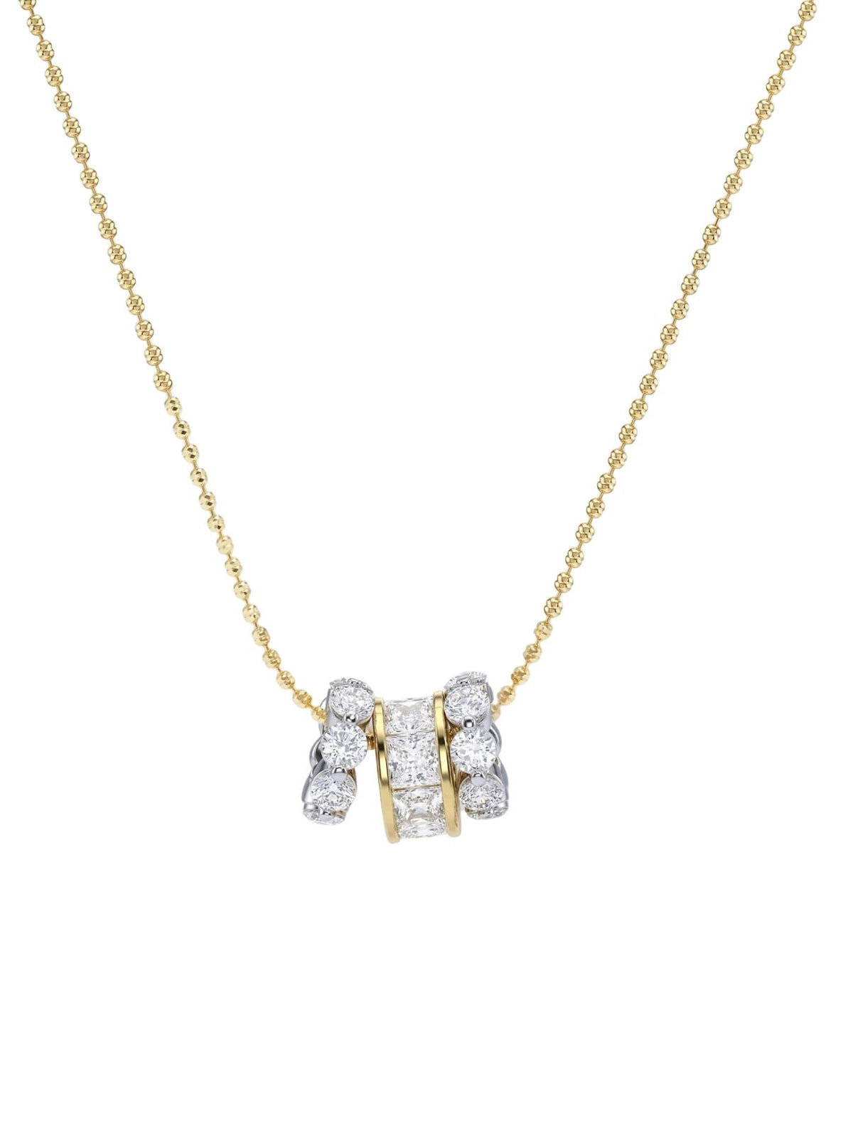 Melinda Maria Ashley Hollywood Necklace in Mixed Metal/White Diamondettes