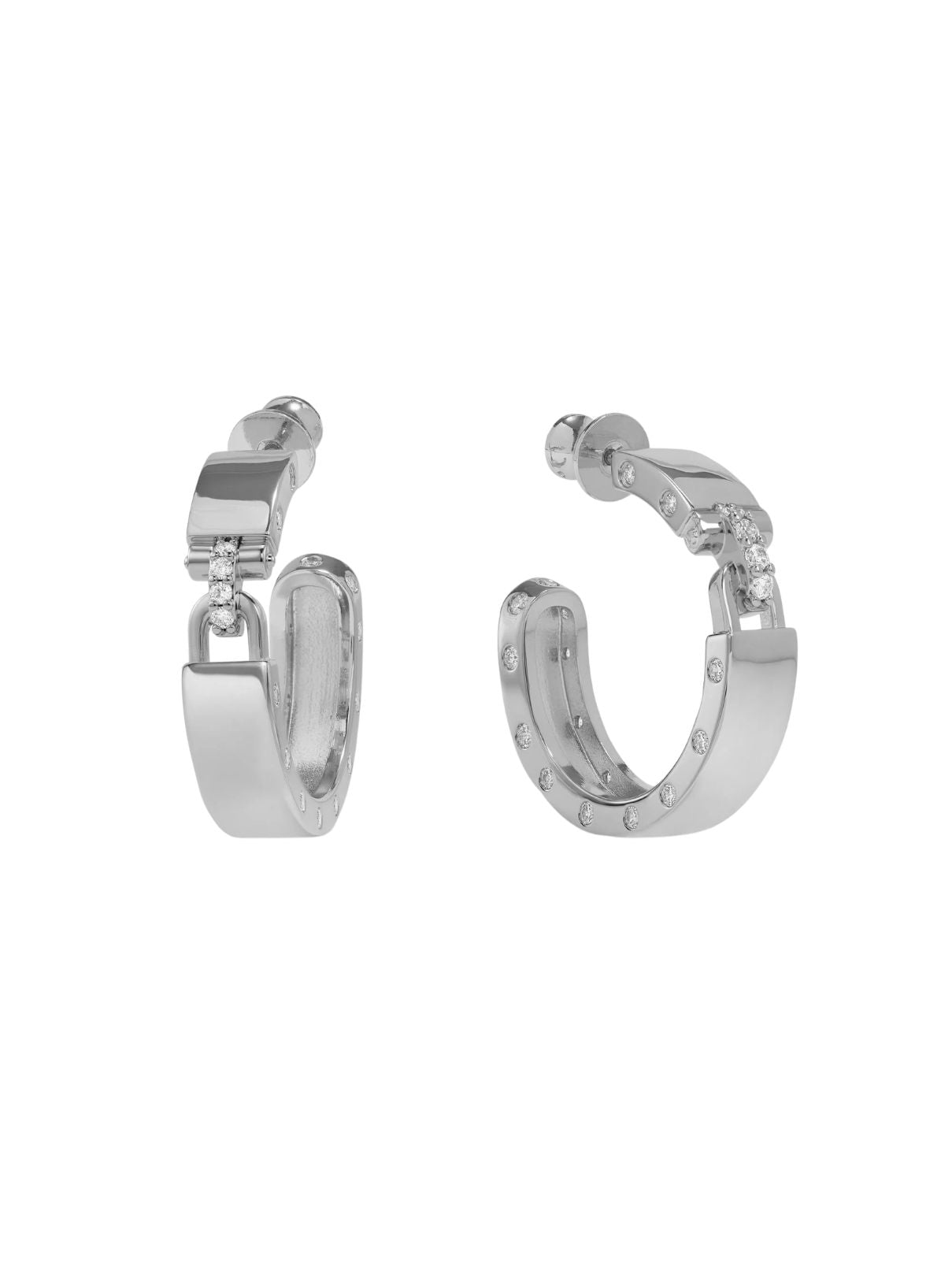 Melinda Maria Ashley Lock Hoops 1" – Silver