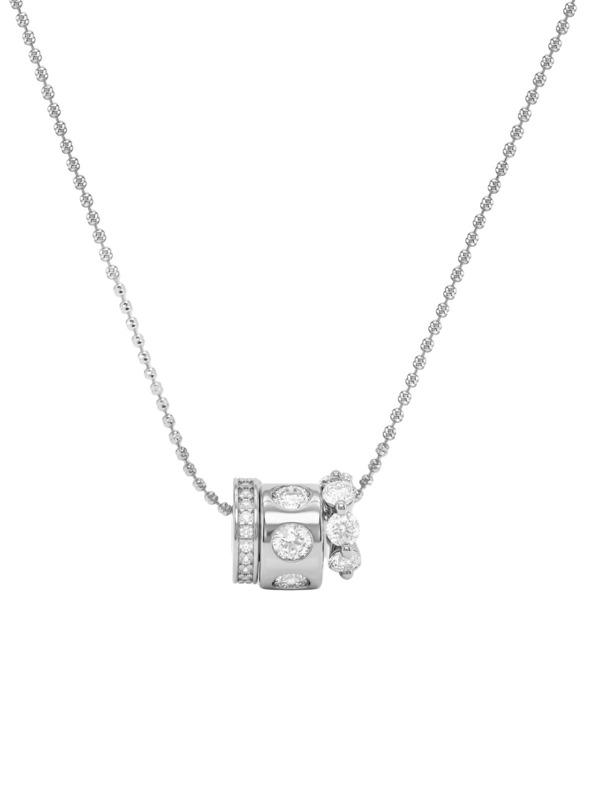 Melinda Maria Ashley Topanga Necklace in Silver | White Diamondettes