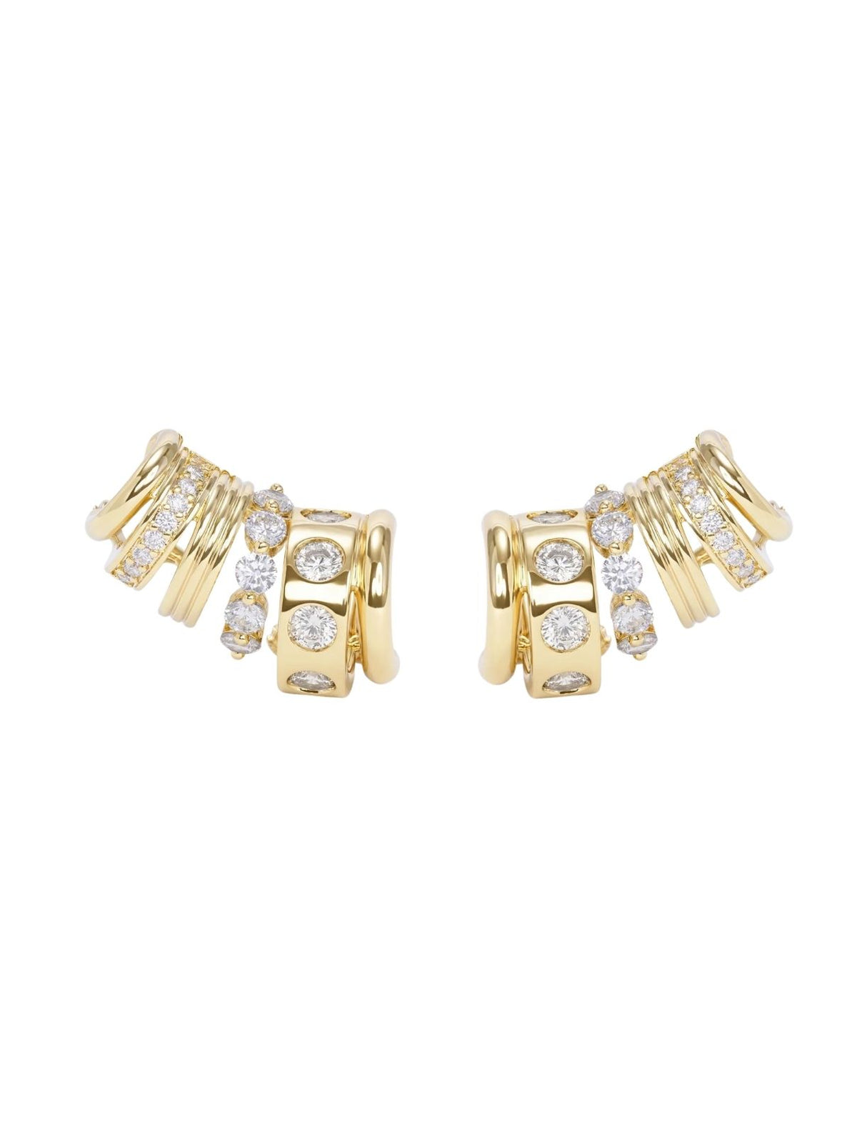 Melinda Maria Ashley Venice Ear Crawler Earrings in Gold/White Diamondettes