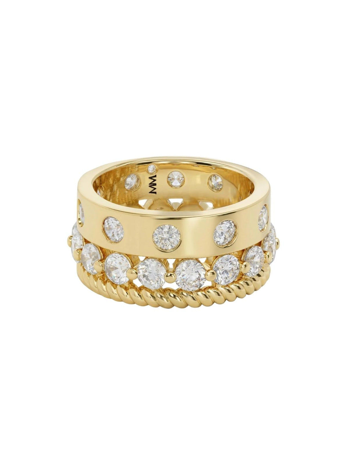 Melinda Maria Ashley Venice Ring in Gold/White Diamondettes